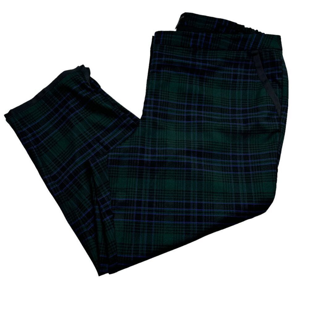 Talbots Wool Blend Tartan Plaid Academia Trousers/Pants Women's Size 24 W